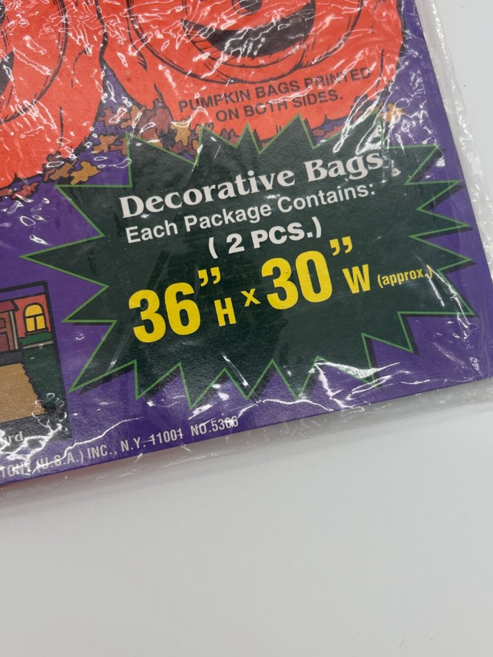 Vintage Halloween~Fill A Jack-O-Lantern~Lawn Leaf Bags~2 pcs~36in tall 30in wide - Picture 4 of 9